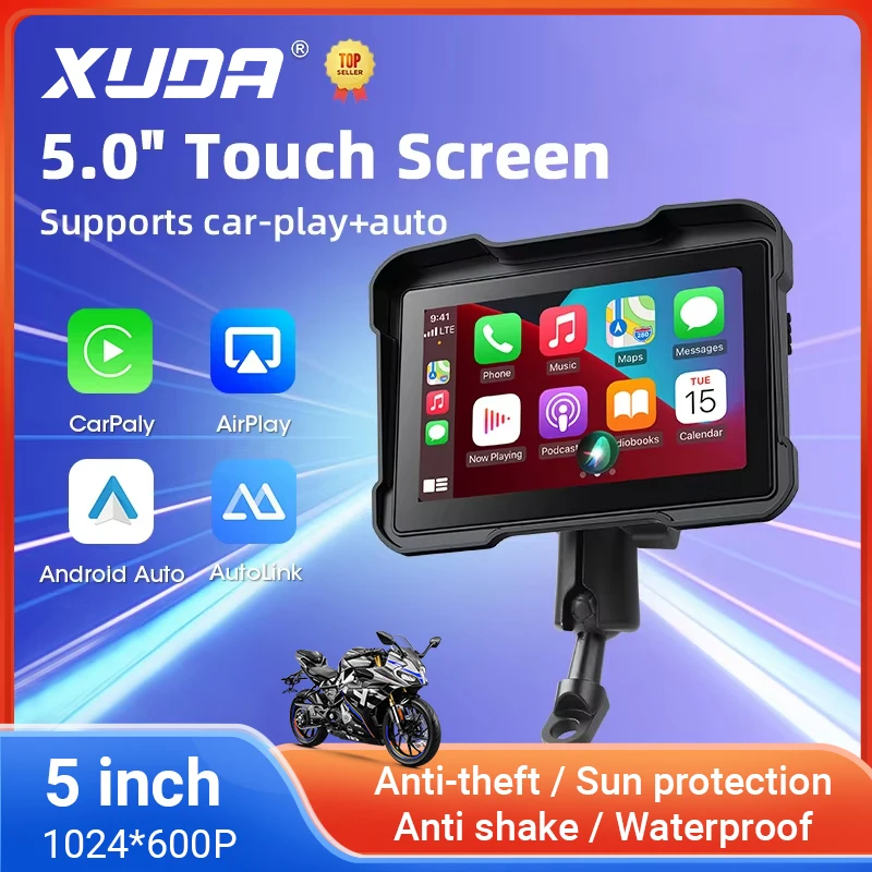 

XUDA 5/7 дюймов мотоциклетный видеорегистратор CarPlay навигация беспроводной CarPlay Android Auto Airplay экран портативный мотоциклетный монитор