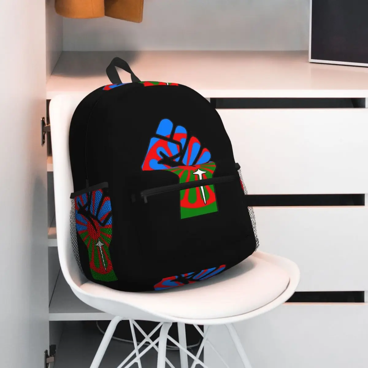 Zigeunerflagge, Romani People, Studentenrucksack, Schultasche, Wandern, Reisen, Tagesrucksack für Männer und Frauen, modische Büchertasche, Umhängetaschen