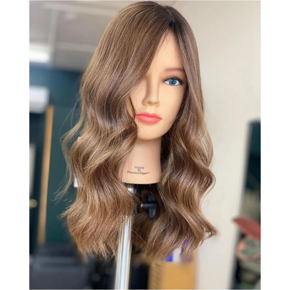 Natural Honey Blonde Brown 28 Inch 5x5 Silk Base Wave Jewish Human With BabyHair HD Lace European Hair Preplucked Glueless Daily