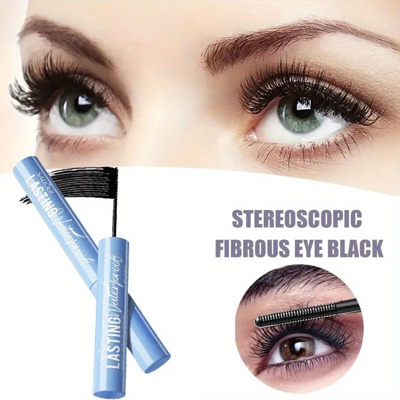 Máscara de pestañas a prueba de manchas, resistente al agua, de larga duración, voluminizadora, alargadora, rizador, potenciador de pestañas