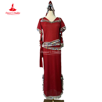 BellyDance Costume Women's Senior Sequined Robe+Headscarf+Hip Scarf 3pcs Oriental Dance Balady Shabby Saidi Performance Clothing