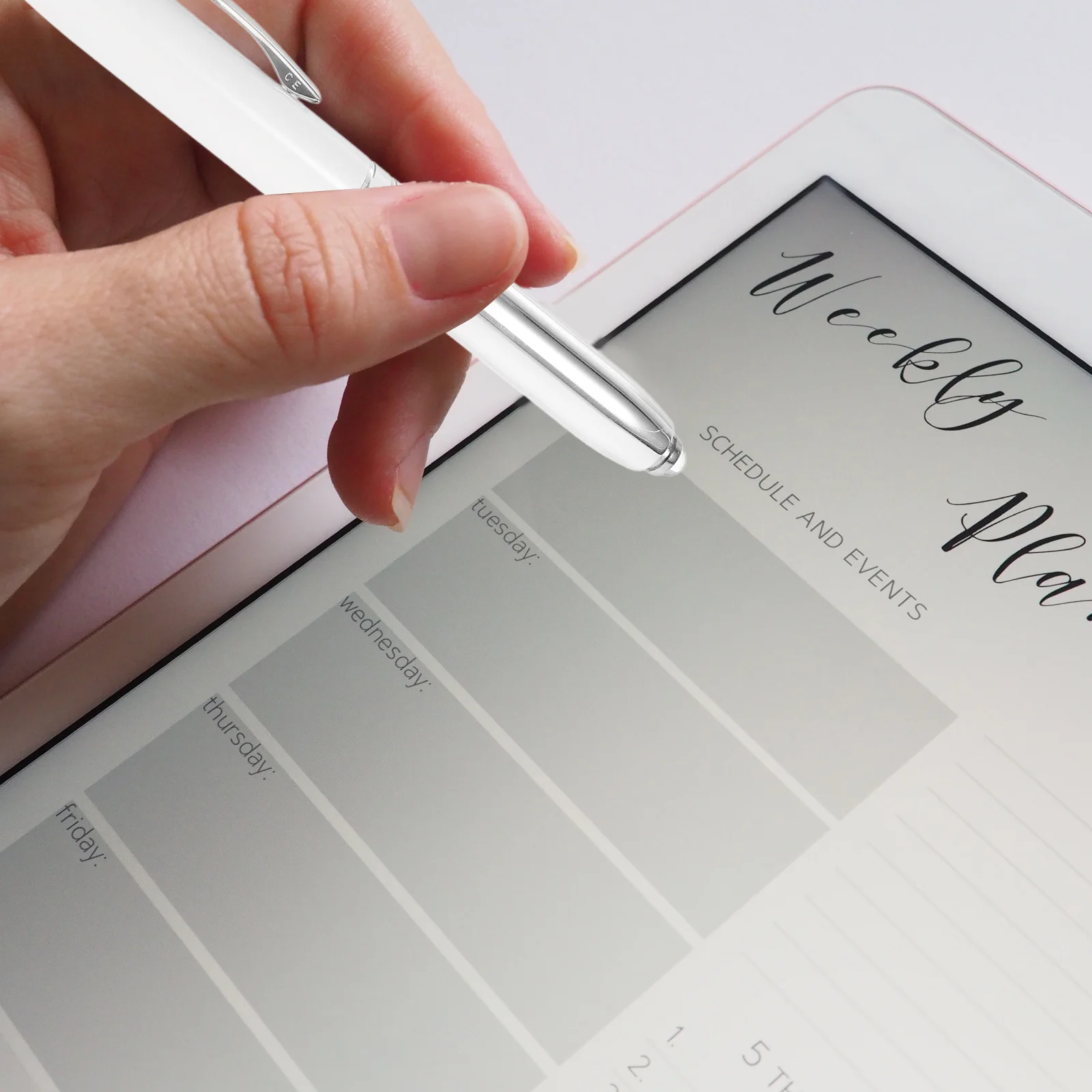 

Led Ballpoint Pen Stylus Tip Lighted Writing Tool For Touch Screen Tablet Phone Capacitive 3 In 1 Multi-Use Office School