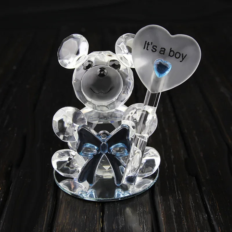 Cute Crystal Bear Crafts Gift Baby Birthday Party Return Gift Crystal Bear Home Decoration Accessories  Home Decor Gift