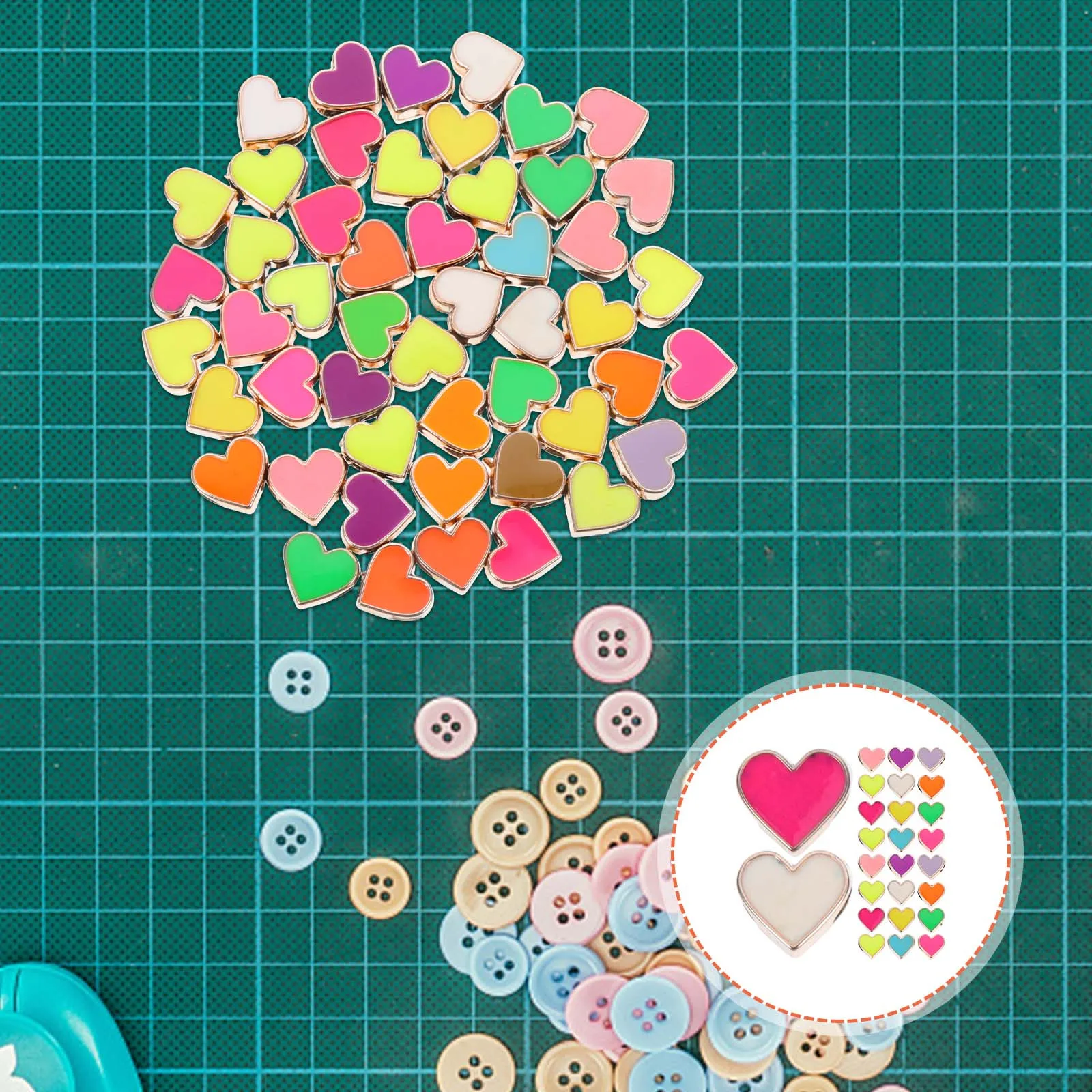 

50pcs Heart Shaped Beads Peach Color Jewelry Making Materials Large Hole Beads for Necklace Earring Bracelet Craft Gifts