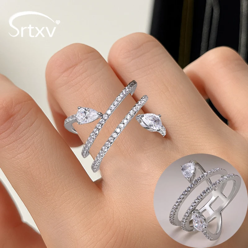 

Pear Cut 5A Zircon Rings for Women Luxury Quality Wedding Band Lab Diamond Solid 925 Sterling Silver Birthday Party Gift Jewelry