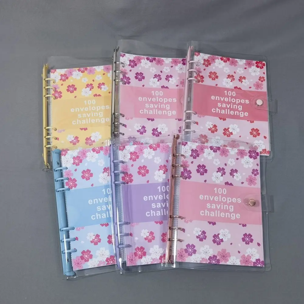 Creative 100 Envelope Savings Challenge Funny A5 Budget Binders Set Cherry Blossom Financial Management Notebook