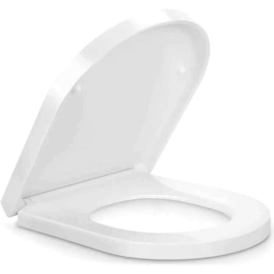 

D/he Toilet Soft Close and -Release for Easy CleaninToilet s Cover Sble Hinge Design to prevent in-White ngated Toilet Lid