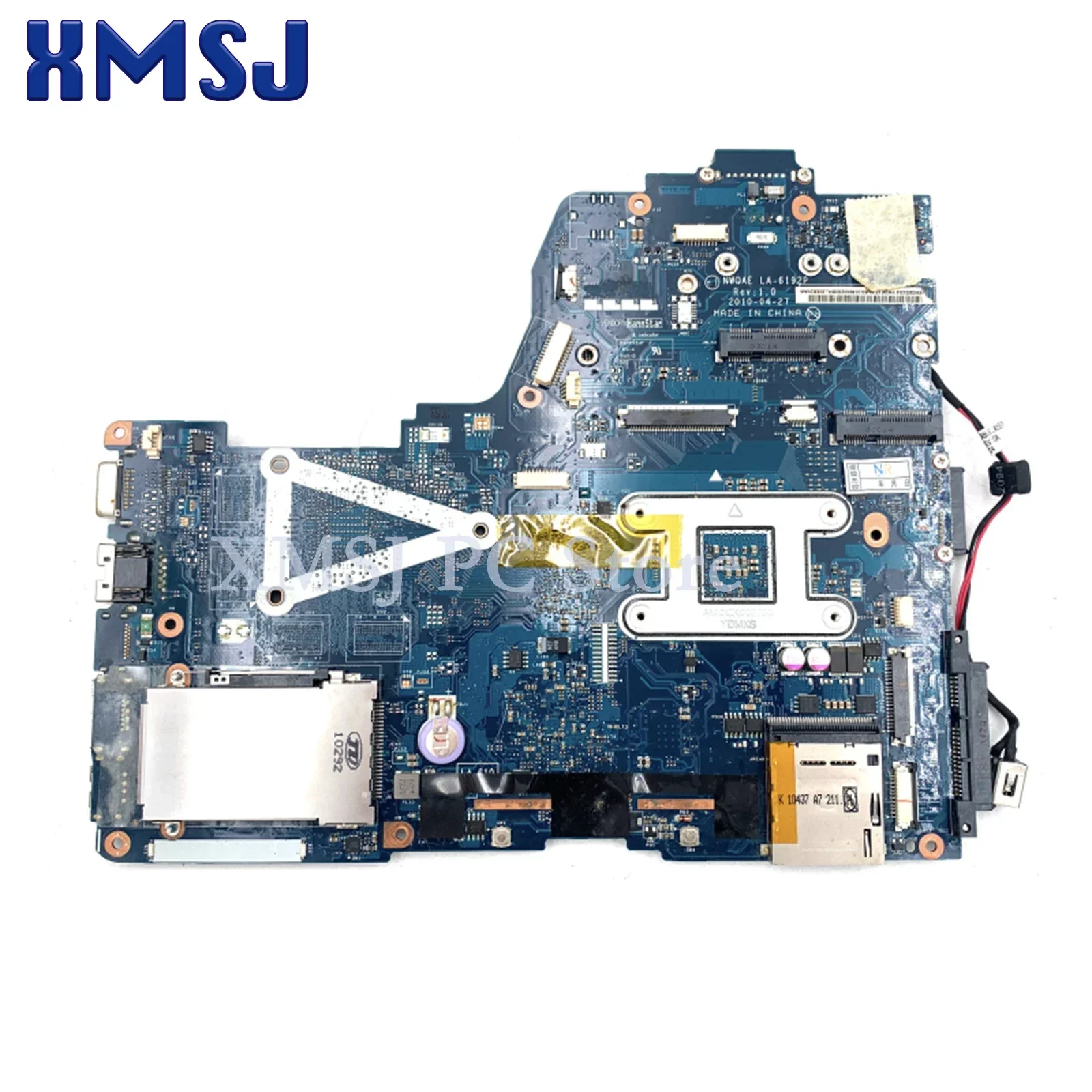 XMSJ-Placa-mãe portátil para Toshiba Satellite, CPU livre, placa principal, teste completo, A660D, A665D, K000108480, LA-6192P, DDR3