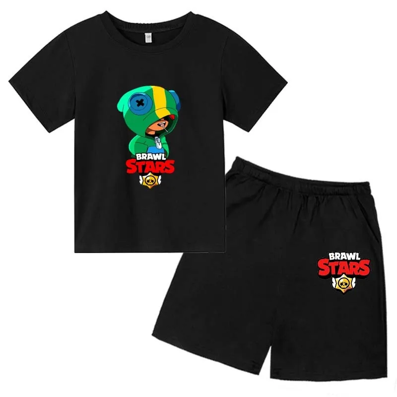 Sterren Kinderen Zomer Schattige 2 Stuks Korte Mouw O-hals T-Shirts + Broek Past 3-13 Jaar Jongens Meisjes Outfits Kinderen Kleding