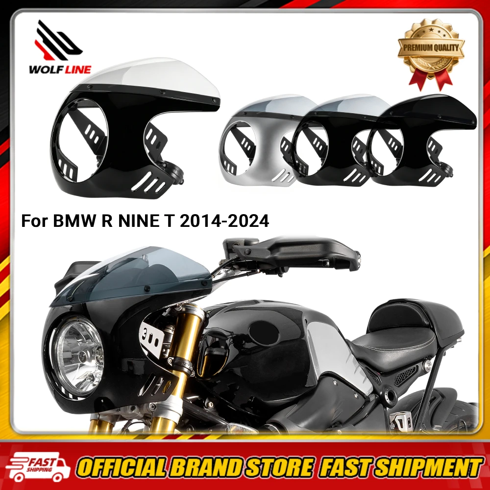 WOLFLINE Frontscheinwerferabdeckung für BMW R NINE R NINE T 2014-2024 Windschutzscheibe Scheinwerferverkleidung für Tägliches Fahren Wochenend-Cruising