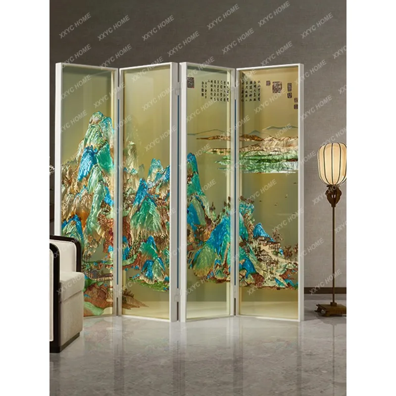 Chinese Simple Thousand-Li Landscape Screen Living Room Bedroom BlockingHallway Partition Wall Accordion Partition Folding Shift