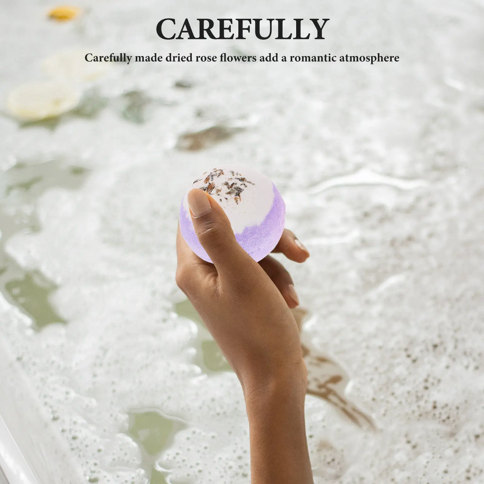 

2pcs Bath Salt Balls Gift Box Floral Scented H made Salt Aromatherapy Essential Oils Spa Rose Petals Foaming