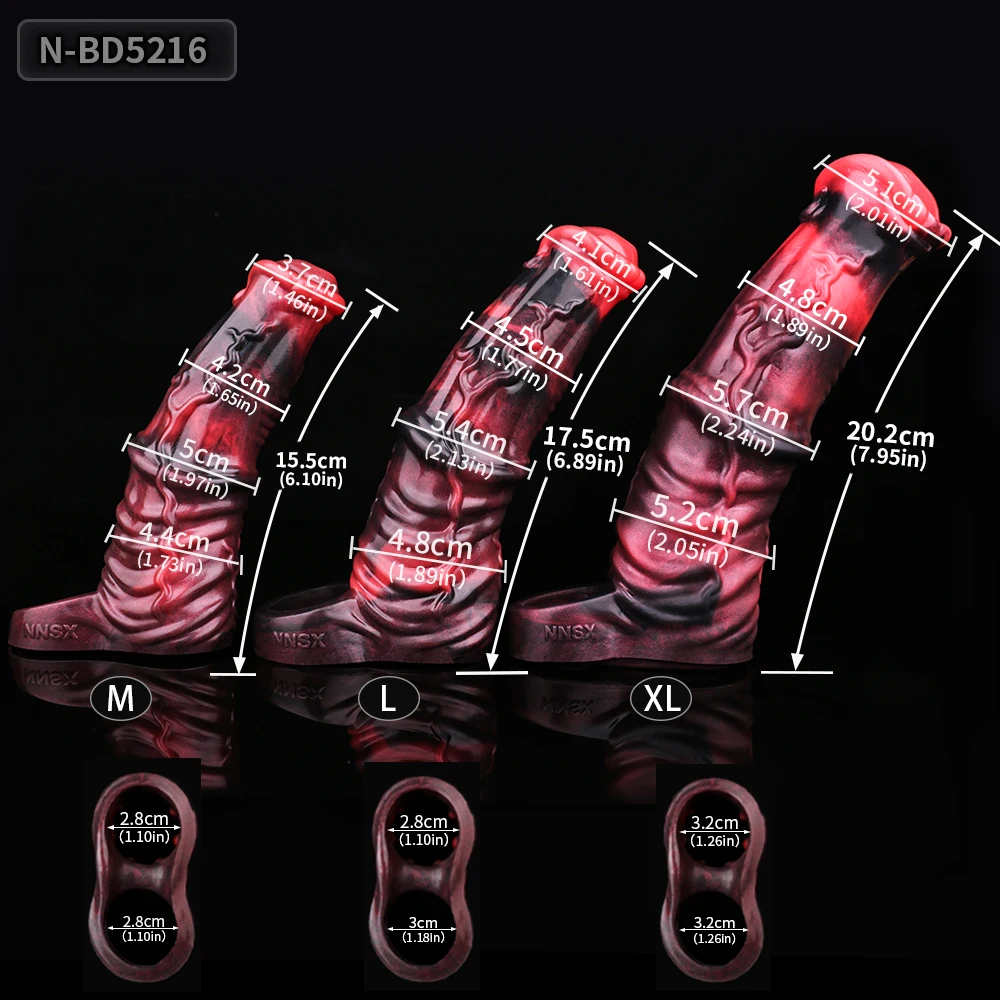 NNSX Animal Horse Penis Sleeve Silicone Cock Sleeve Hollow Dildo Enlarger Reusable Penis Girth Extender Adult Sex Toys For Men