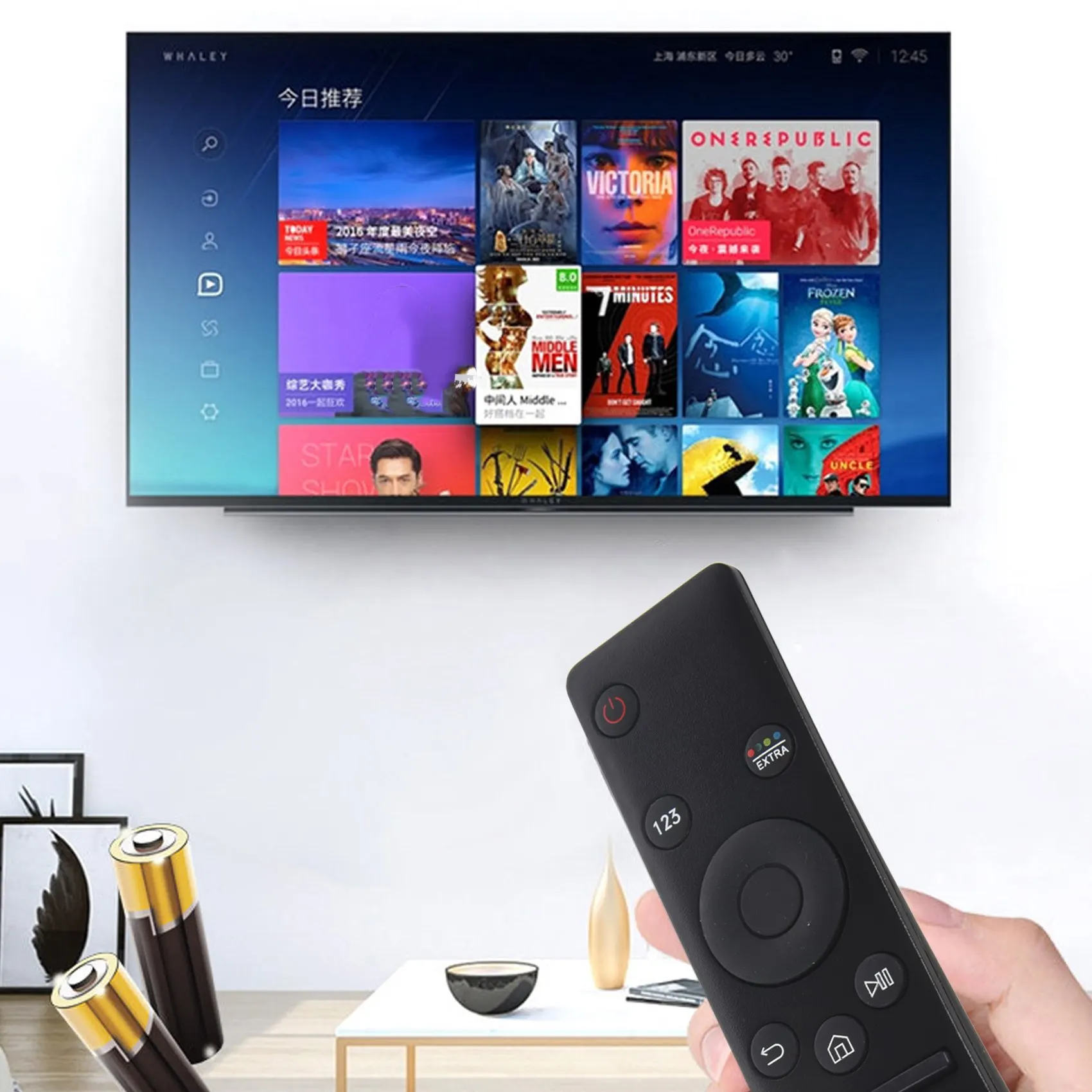 ABSQ-Telecomando TV sostitutivo per SAMSUNG LED 3D smart player nero 433 mhz Controle Remoto BN59-01242A BN59-01265A