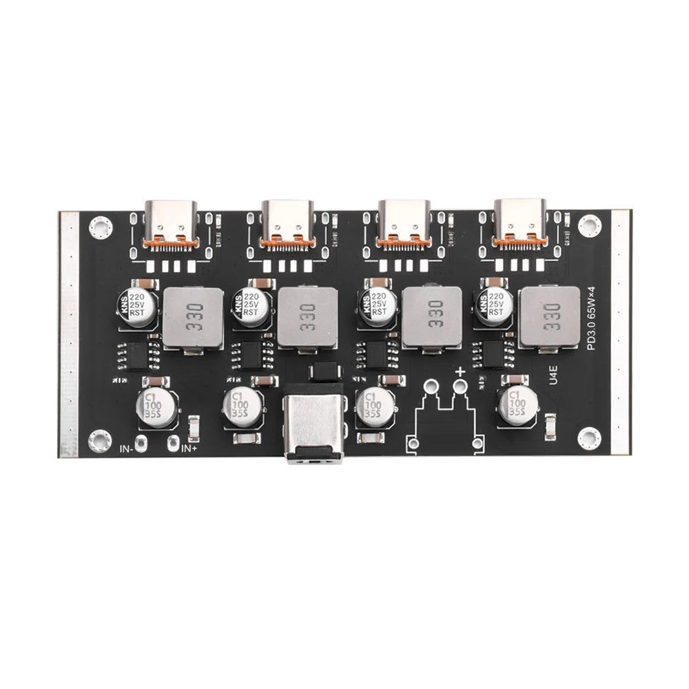 PD65W 4-way Fast Charger Module PD3.0/2.0 QC3.0/2.0 FCP AFC Type-C DC12-30V Quick Charging Board for Apple Huawei Samsung