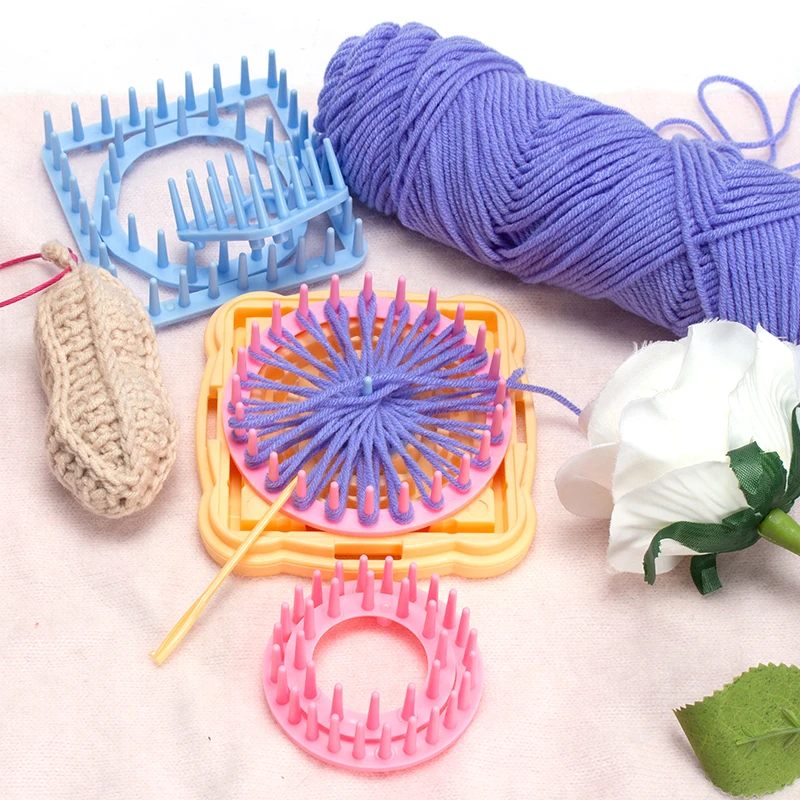 لتقوم بها بنفسك أدوات النسيج مربع ويفر الغزل ويفر الغزل ويفر الكرة صانع العملي زهرة صافي مربع ويفر البلاستيك الحياكة أدوات جديد #6