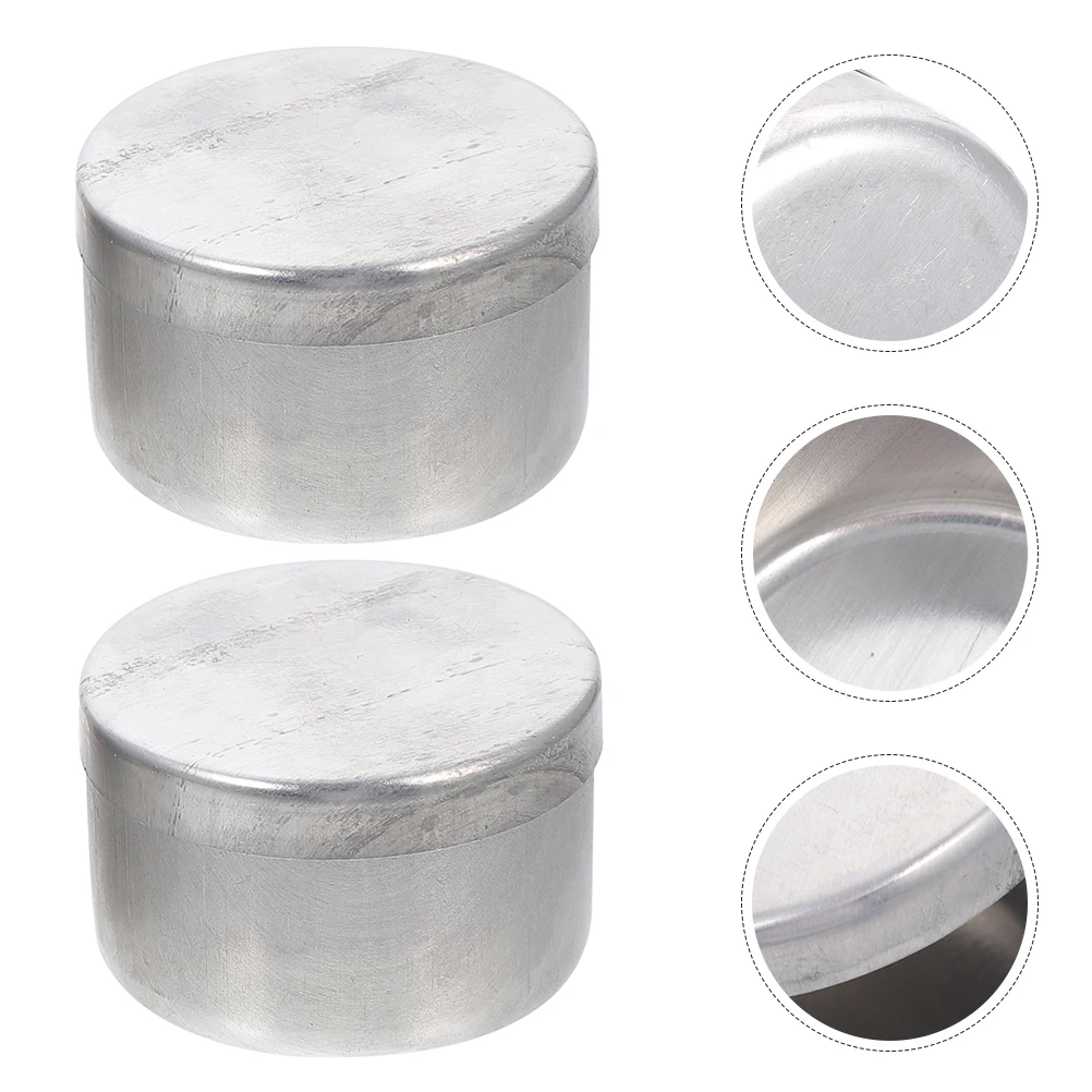 

2pcs Aluminum Round Tins Weighing Jars With Lids Soil Sample Research Small Metal Containers Sample