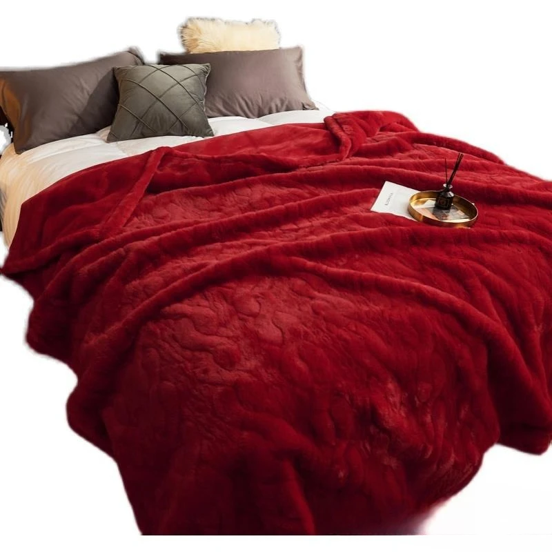 

Wedding blanket thickened, imitation rabbit fur fur grass, autumn and winter warm blanket