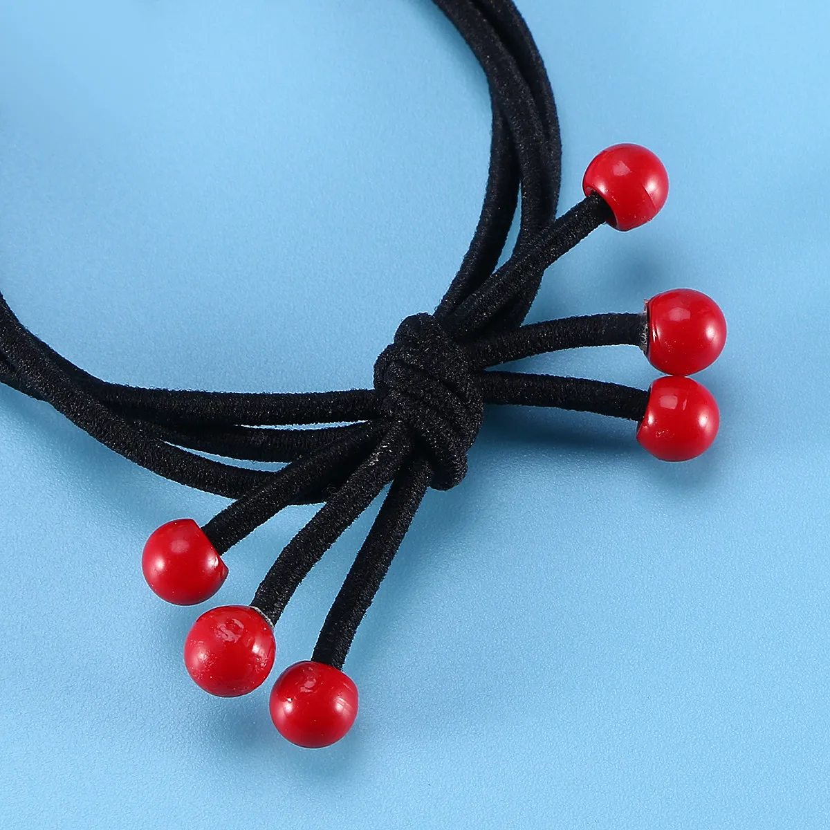 10Pcs Cherry Themed Hair Ties Elastic Hair Rings for Women Ponytail Holders Stretchy Daily Party Gift Accessory Red