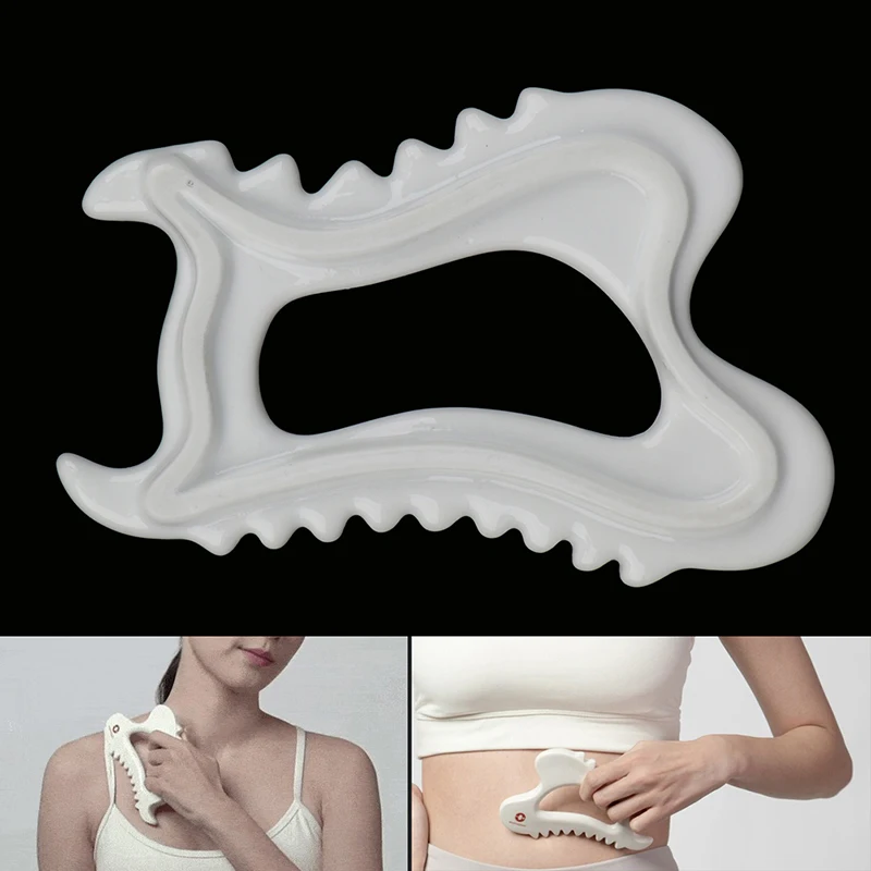 

Facial Gua Sha Massage Board White Ceramic Reduce Toxins/Fat Static-free Portable Full Body Scraping Plate Health Care Gift