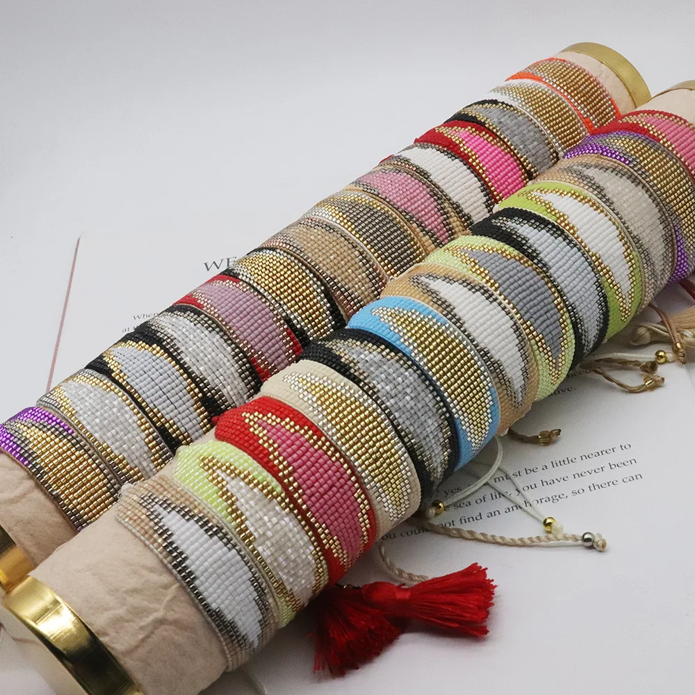 Boho Handmade Cuff Bracelet ALIYA Unique MIYUKI Fashion Woven Tassel Loom Pulseras Mujer Moda Girl Gifts for Women
