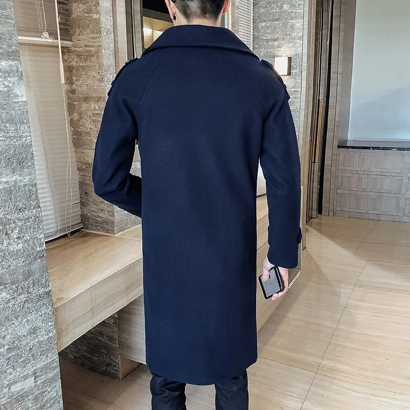 Fashion Winter Jacket Men Classic Fashion Trench Coats Black Caramel Army Green Men Long Trench Slim Fit Overcoat Men Coats