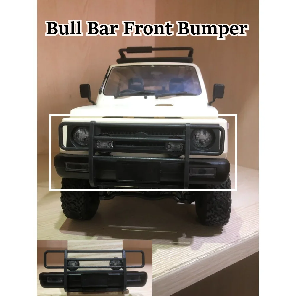 Bull Bar Front Bumper Grille Guard custom size RC Crawler Upgrade Accessory for WPL C74 1/10 Off Road Rock Crawler RC Model Part view 2