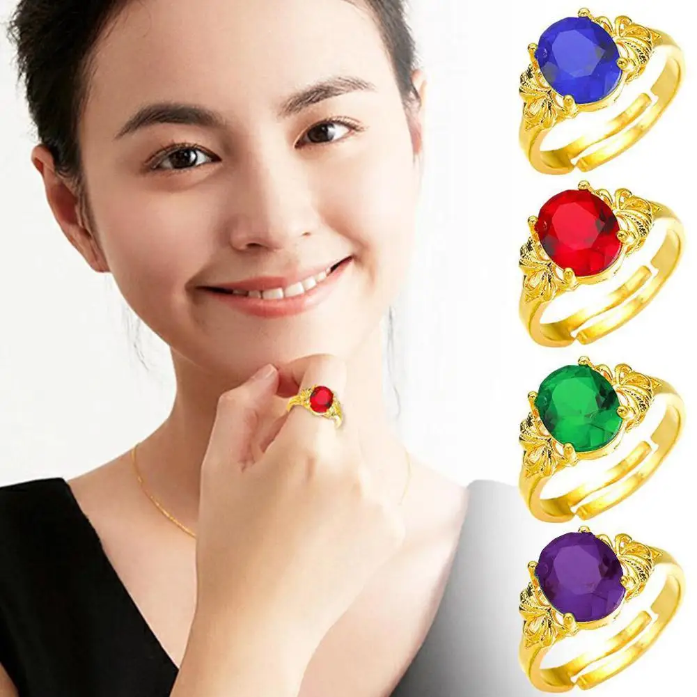 2024 Fine Jewelry Wholesale Fashion Woman Girl Birthday 24KT AAAZircon Wedding Vintage Resizable Gold Gift X3J1