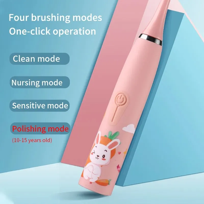 Sonic Electric Toothbrush for Children Aged 3 to 15 Professional Primary Tooth Care IPX6 Waterproof DuPont Soft Bristle