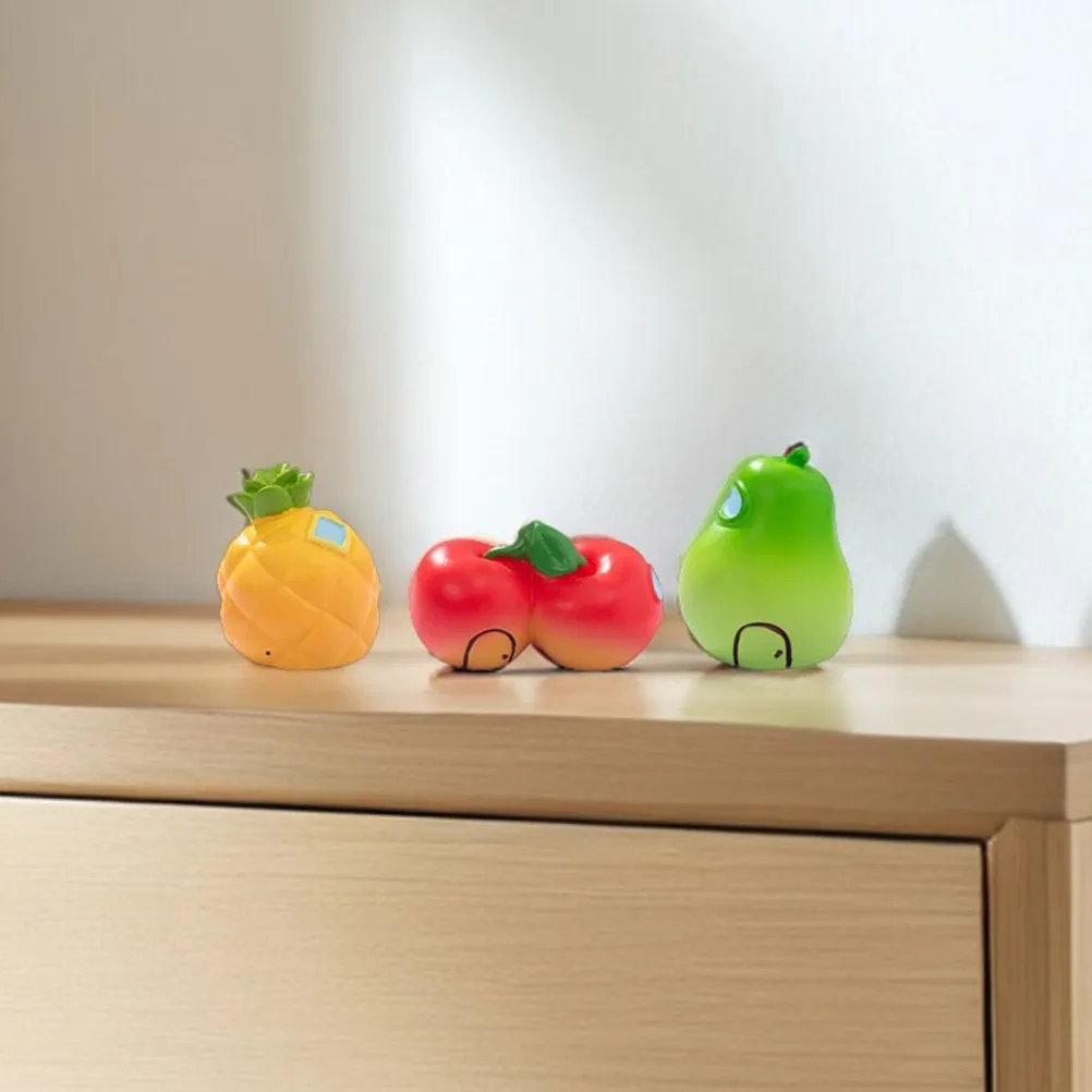 10Pcs Micro Landscape Fruit Ornament Set Resin Mini Decor for Fairy Garden Terrarium Desktop Bonsai Scene Decoration