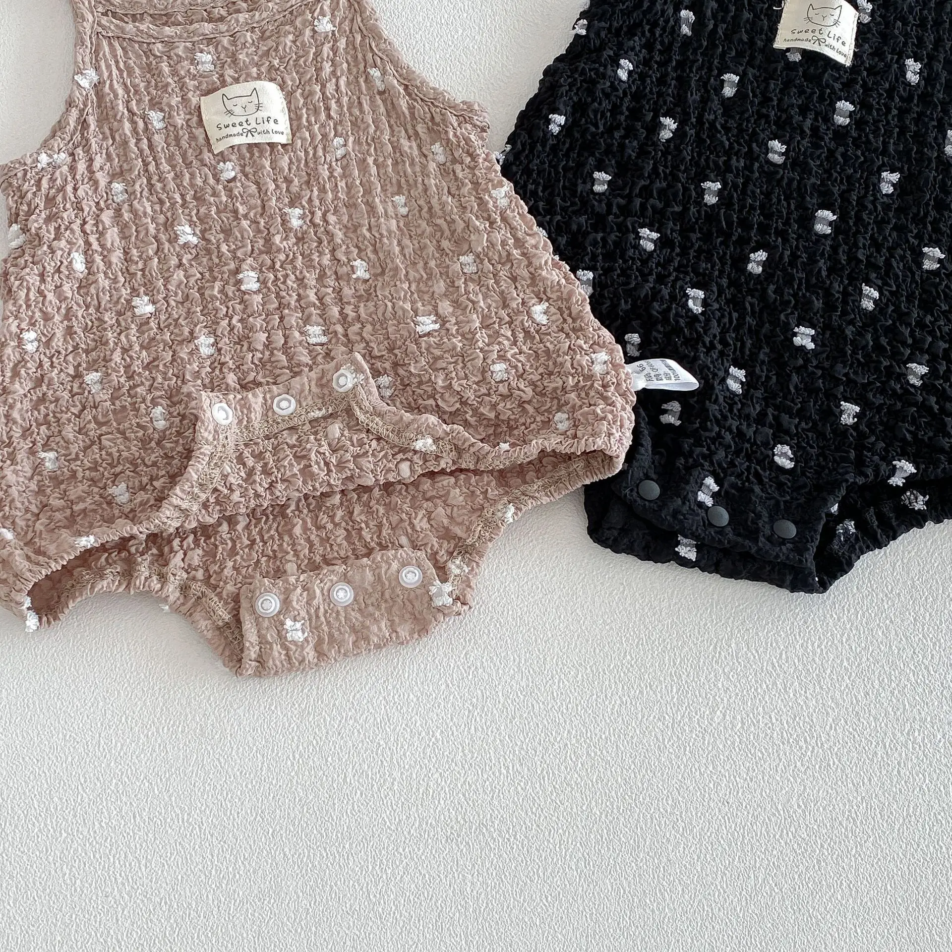 2026 Summer New Baby Sleeveless Sling Bodysuit Cute Infant Girl Cartoon Print Princess Jumpsuit Cotton Toddler Clothes