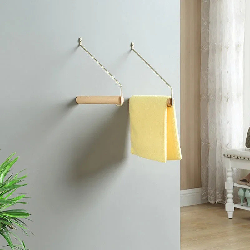 Nordic Wooden Wall Mounted Coat Rack Bedroom Creative Storage Hooks Solid Wood Clothes Hanger Door Back Organizer, Customized