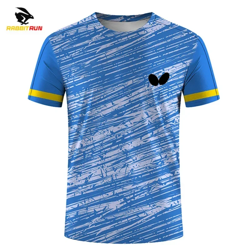 Camisetas de tenis de mesa para hombres y mujeres, camisetas de Bádminton de manga corta, uniformes de entrenamiento de competición, deportes de