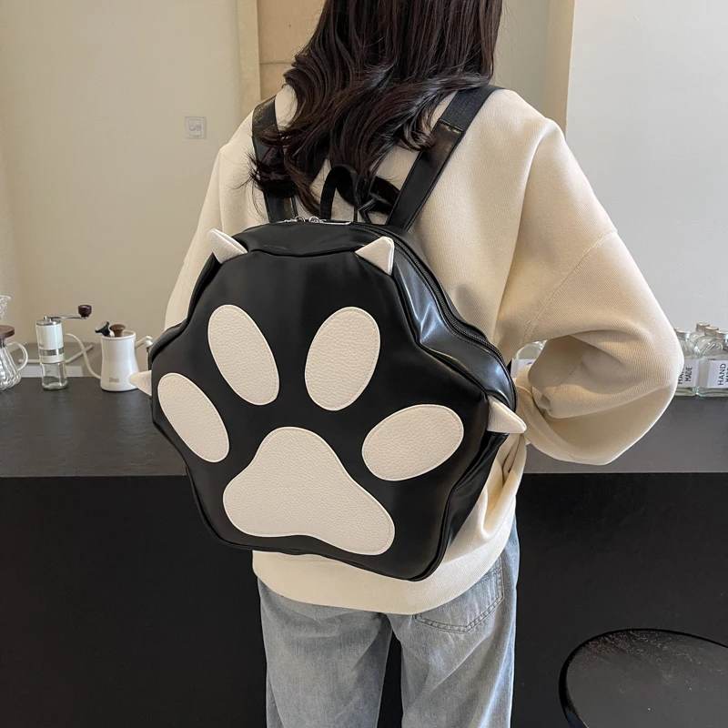 Cat Claw Bags for Women Trend Fashion PU Leather Aesthetic Backpacks Female Cute School White Bag Sac De Luxe Femme Low Price