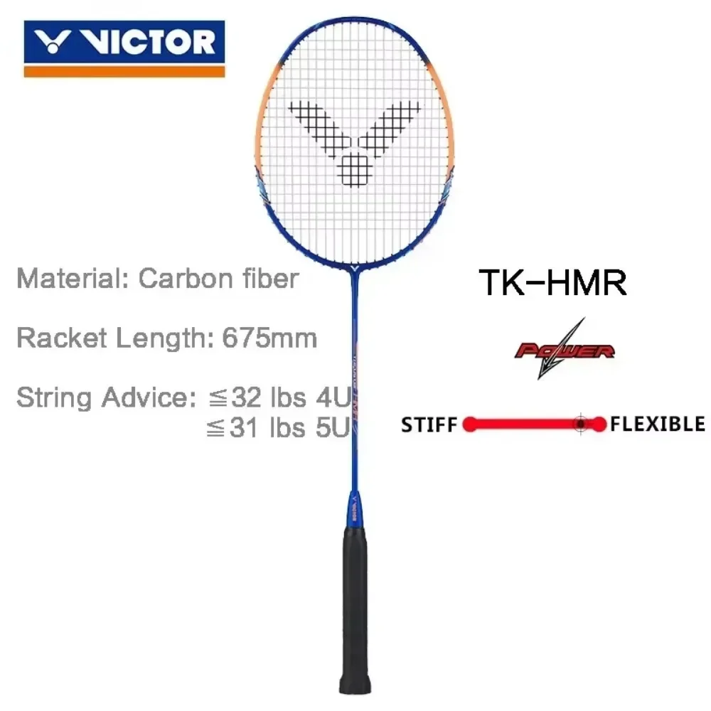 Original VICTOR  4U 5U  6U High-tension Badminton Racquet TK-HMR Badminton Racket 100% carbon Thruster hammer With Strung