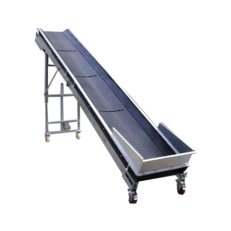 

Foldable lifting type thickened anti-skid conveyor belt assembly line loading, unloading and feeding machine