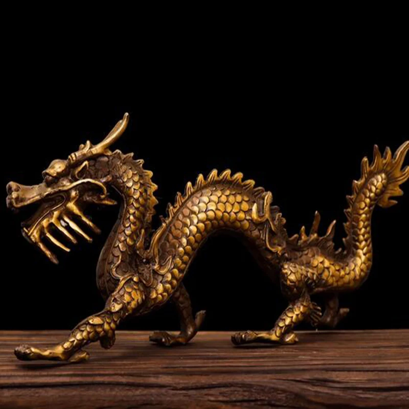 Copper Five Elements Divine Dragon Desktop Decoration Zodiac Dragon Five Claws Golden Dragon Han Dragon Ornament