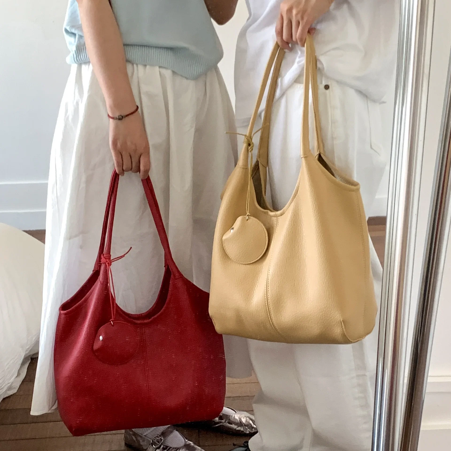 

Casual Large Capacity Women Shoulder Bags 2025 Autumn New PU Leather Commuter Tote Bag Lady Simple Handbags