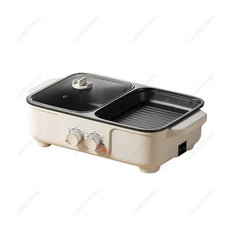 Large Capacity Partitioned Dual Temperature Control Multi-functional Household Pot for Both Cooking and Baking