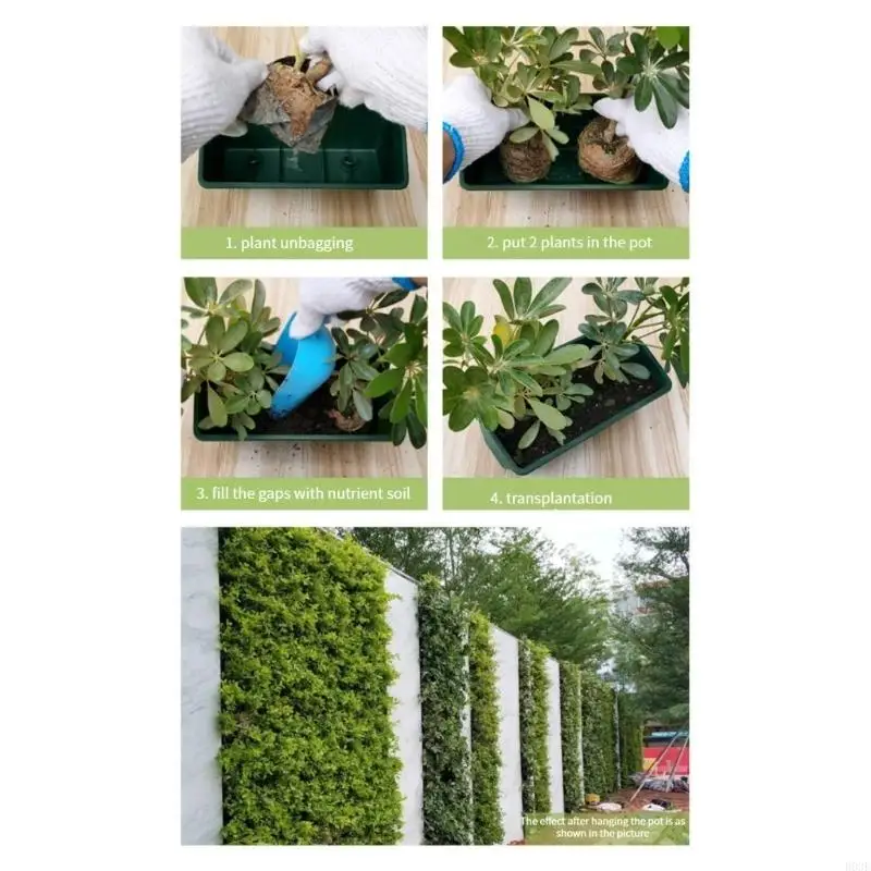 Kunststoff Wand Pflanzer Für Indoor Outdoor-Anlage Langlebige Lagerung Rack Platzsparende Dekorative Garten B03E – Detail 5