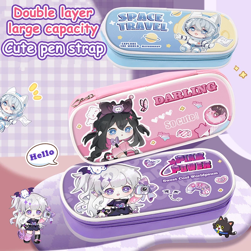 

Cartoon Fashion Pencil Case Cute Large Capacity Multi Layer Kawaii Pencils Bag Portable Student Stationery Storage Bag Gifts