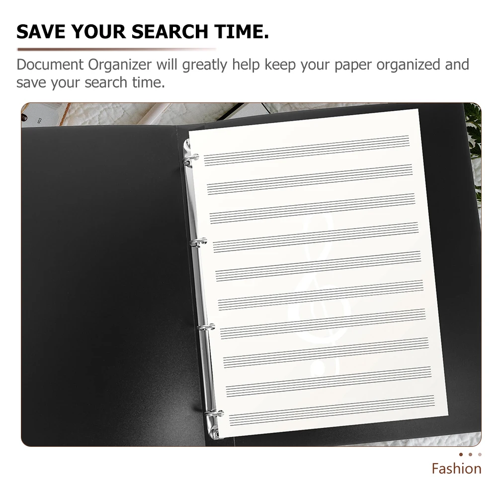 

3Pcs Portable Loose Leaf File Binder Organizer Office Document Folder PP Metal Cover Punching A4 Paper Document Folder