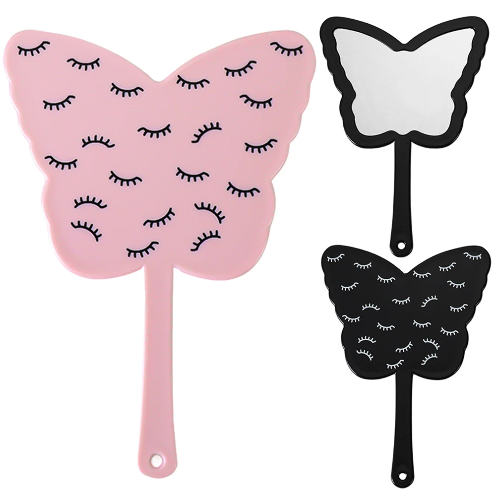 Handheld Spiegel Schmetterling Make-Up Spiegel Tragbare Wimpern Verlängerung Werkzeug Für Frauen und Mädchen Gesicht Spiegel Schönheit Zubehör