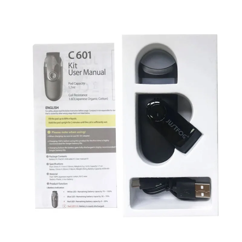 الأصلي justxenon C601 جراب عدة 1.7 مللي جراب خرطوشة 650mAh بطارية إعادة تعبئة نظام جراب السجائر الإلكترونية VS Minifit جراب عدة