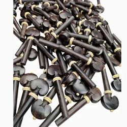 20/50 or 100pcs Natural Ebony Violin Pegs Pins Inlay Callar,4/4 Full Size Violin String Tuning Keys Winder