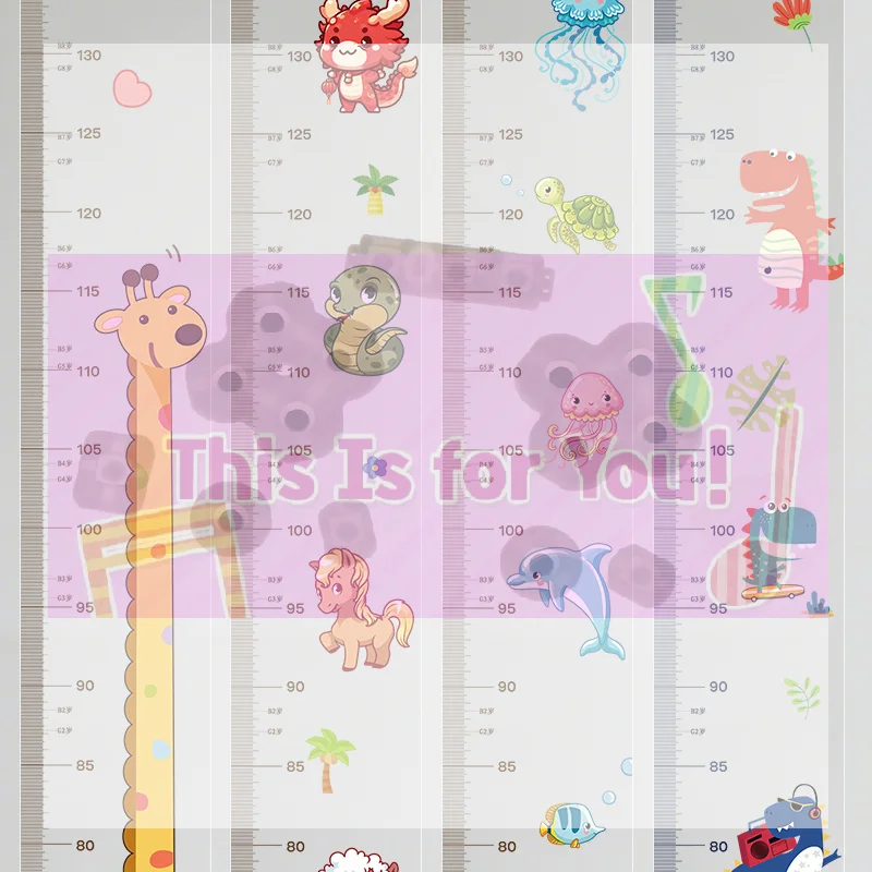 Cartoon Height Measurement Wall Sticker Accurate Clear Scale Up To 200cm Removable Perfect For Kids Bedroom Nursery Home Decor