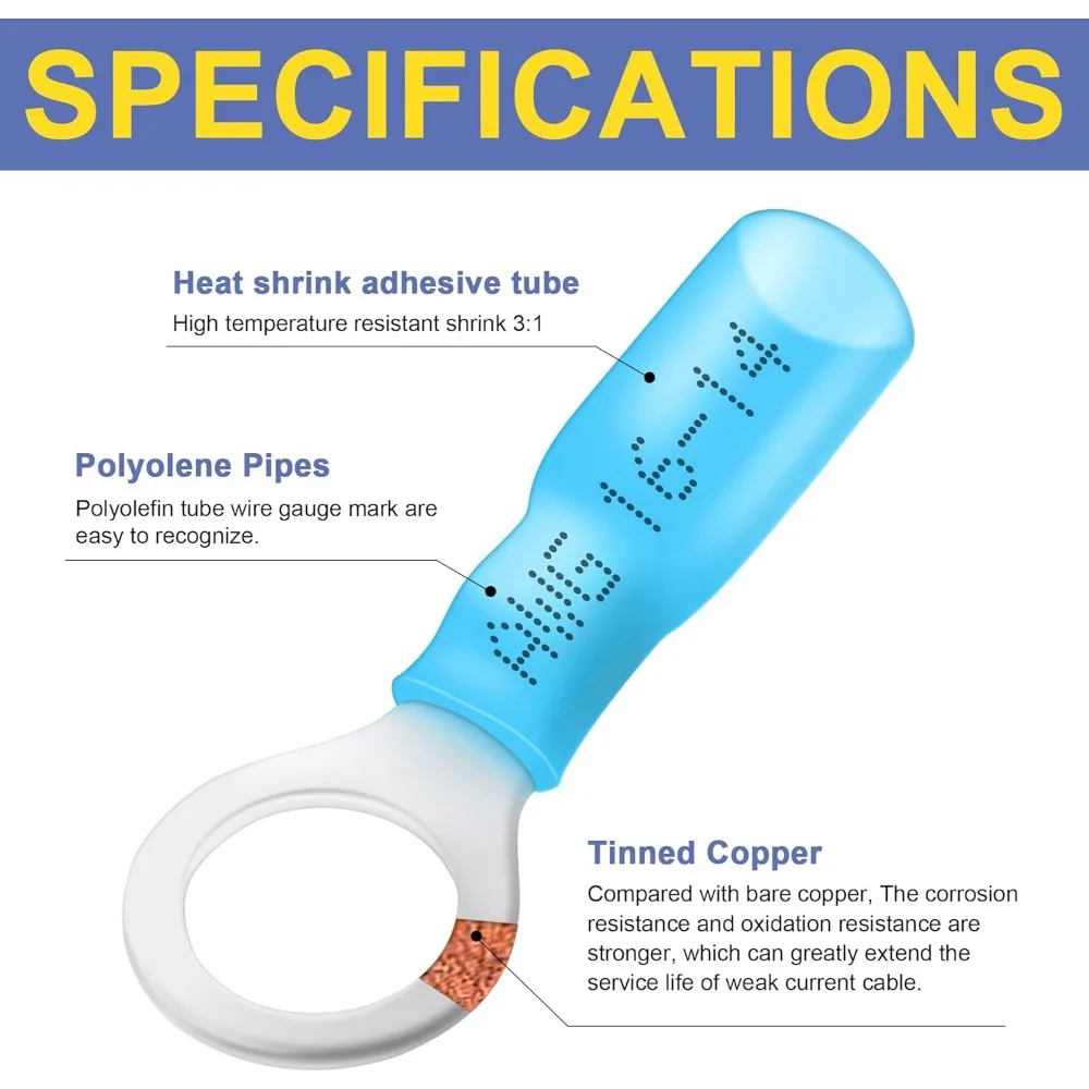 Heat Shrink Connectors Set with Crimping Tool, Wire Stripper, and 280PCS AWG 22-10 Marine Grade Connectors