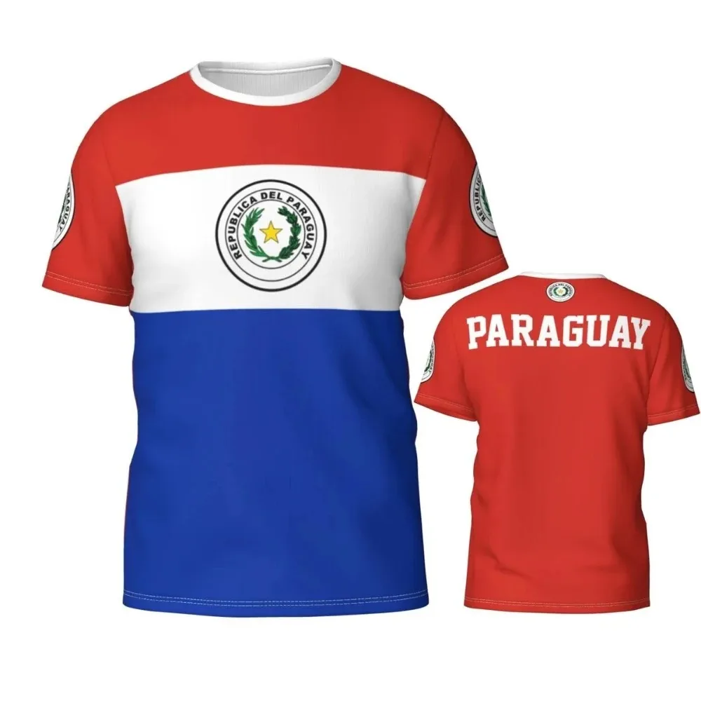 Paraguay Flag Badge Graphic T Shirts Summer Men & Women Football Jerseys Team T-shirt Running Casual Mens Designer Clothes