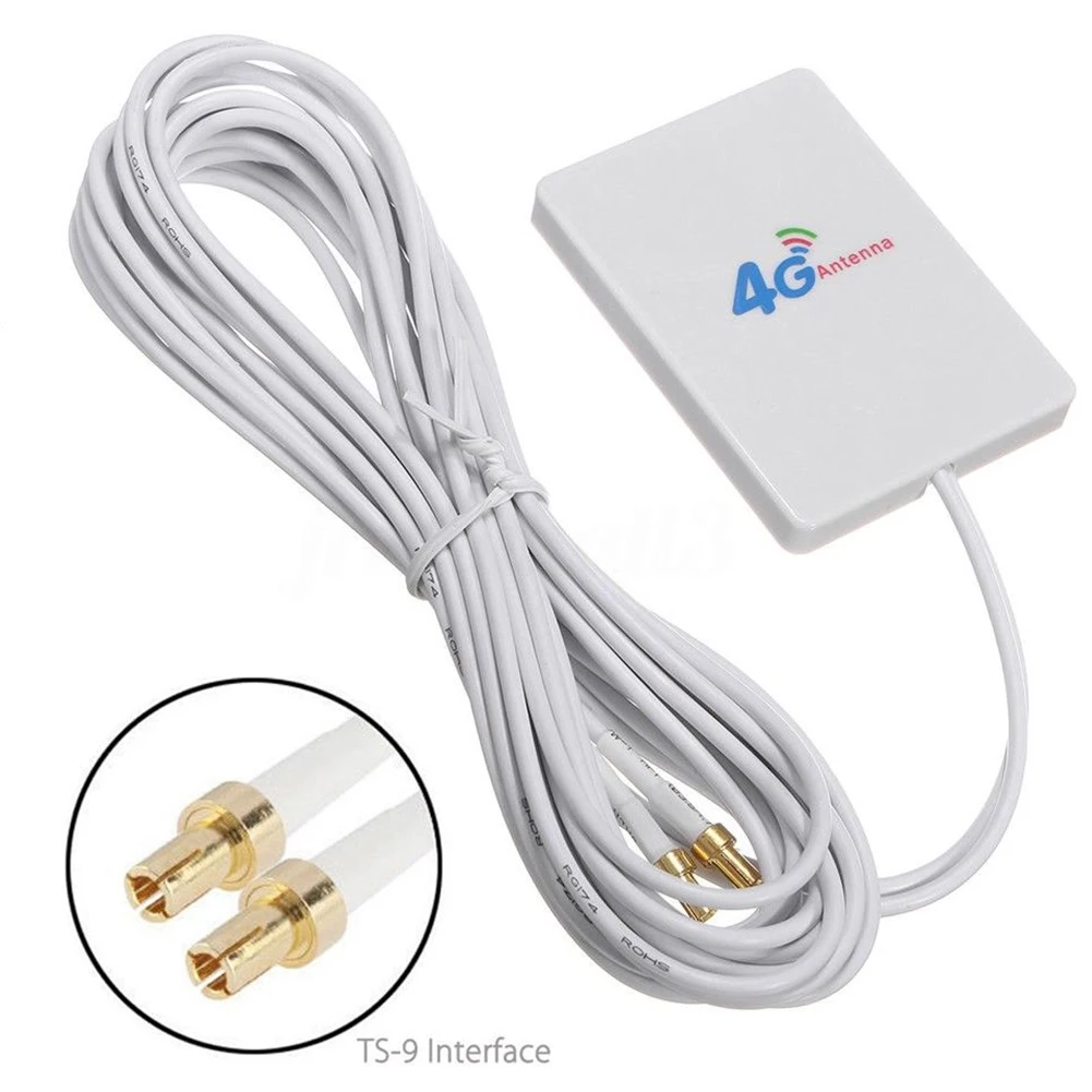 

Double TS9 connector 4g Lte Pannel Antenna 3g 4g external Anetnna for huawei ZTE modem router 2M cable