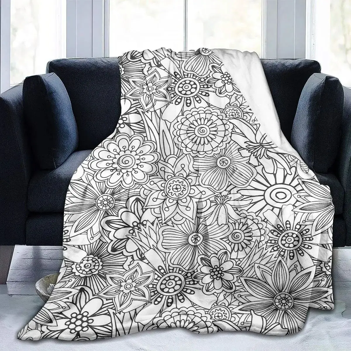 Adult Stress-relieving Felted Plush Blanket, Hand-drawn Thick and Warm Blanket, Suitable for Home Office Use